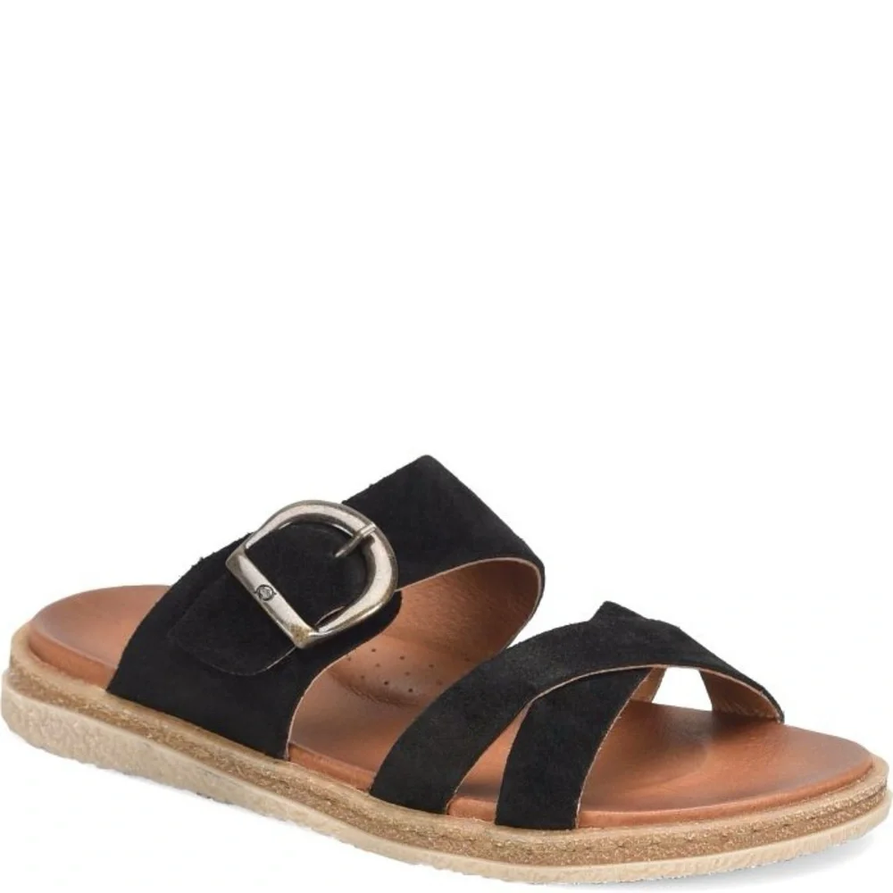 Born Women’s CAITE Sandals Size 8 Black Suede Leather Bohemian Granola Girl